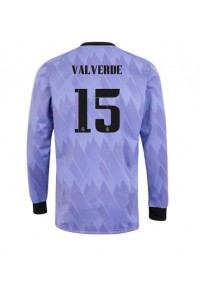 Real Madrid Federico Valverde #15 Fotballdrakt Borte Klær 2022-23 Lange ermer